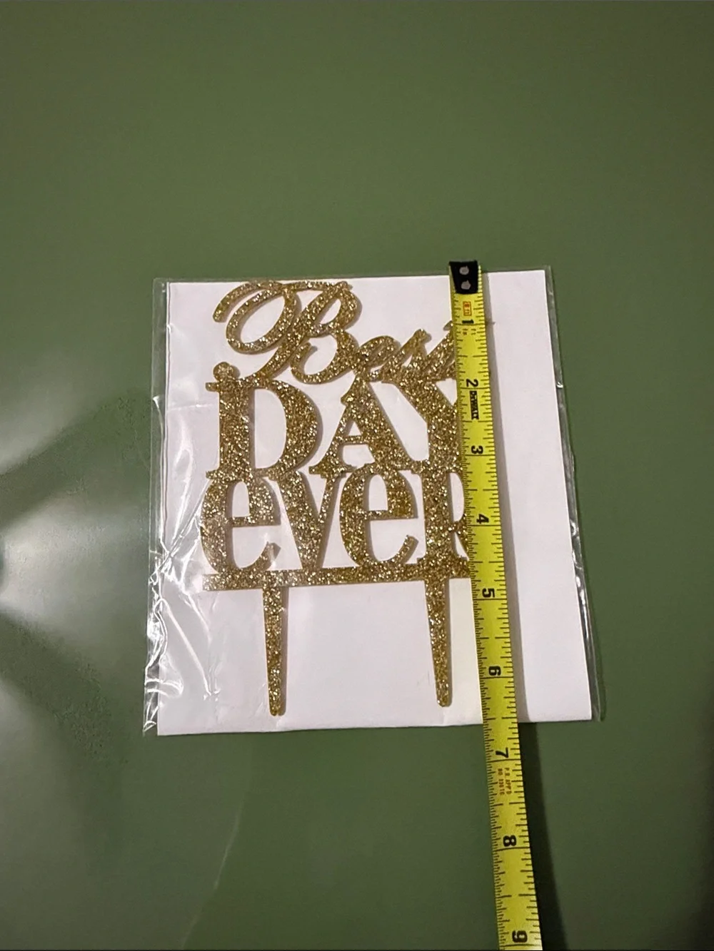Gold 'Best Day Ever' Cake Topper - Home Party Supplies